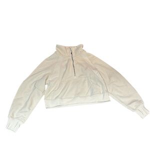 Lululemon Scuba Oversized Funnel-Neck Half-Zip sweatshirt off white Bone size 4